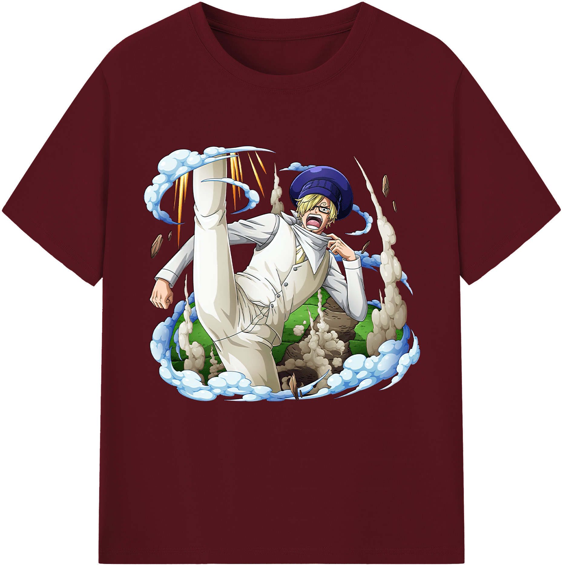 ワンピース サンジ ONE PIECE Sanji 綿100％半袖Tシャツ（フロントプリント）